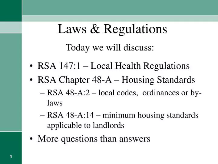laws regulations