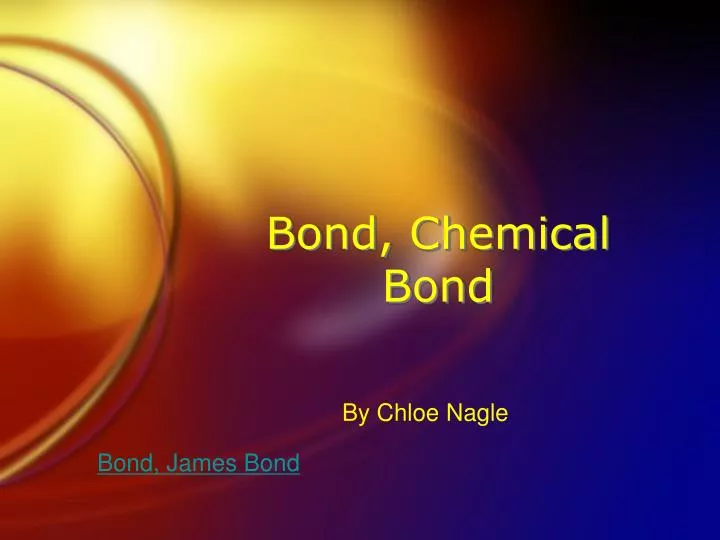 bond chemical bond
