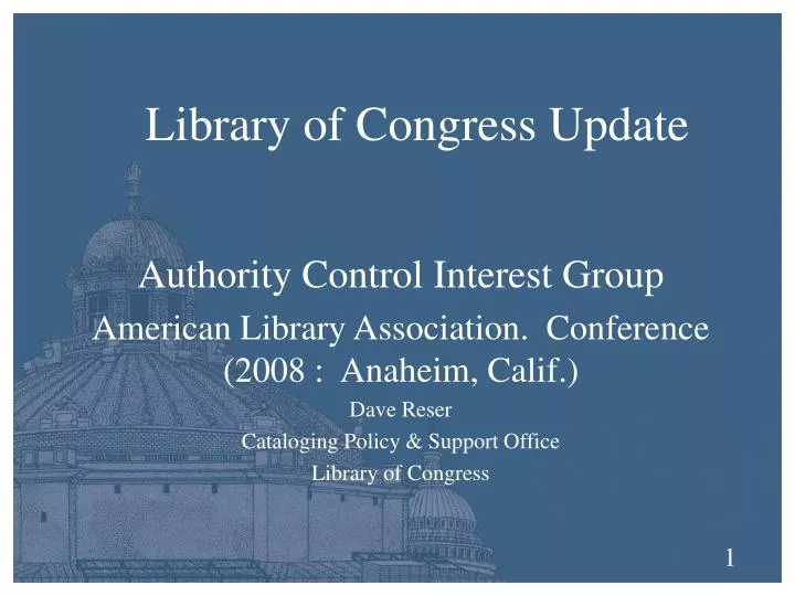 library of congress update