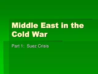 Middle East in the Cold War