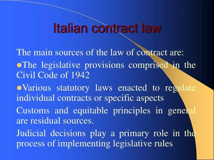 italian contract law