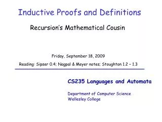 inductive proofs and definitions