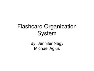 Flashcard Organization System