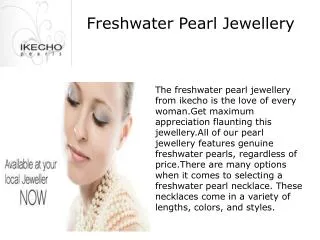 Freshwater pearl jewellery in Autralia