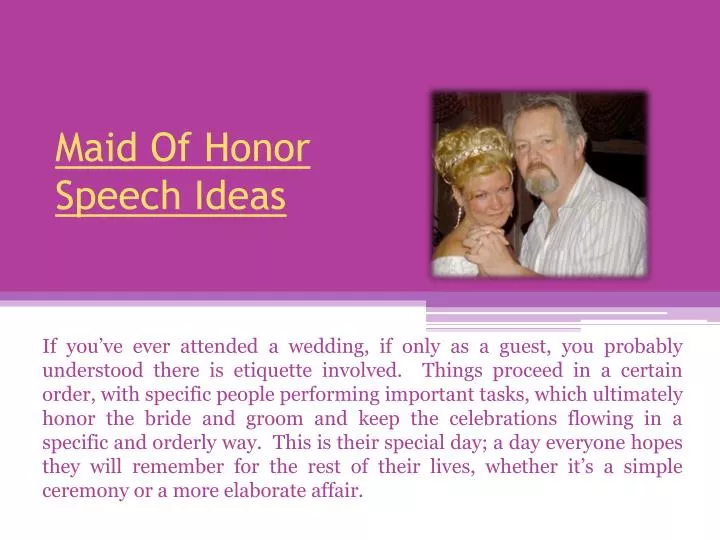 maid of honor speech ideas