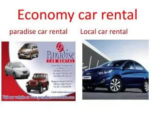 Economy car rentals by Paradise