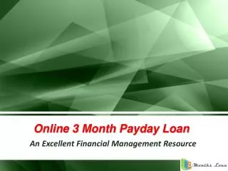 Online Payday Loan - An Excellent Financial Management Resou
