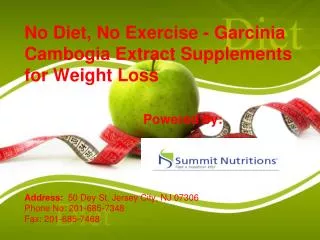 No Diet, No Exercise - Garcinia Cambogia Extract Supplements