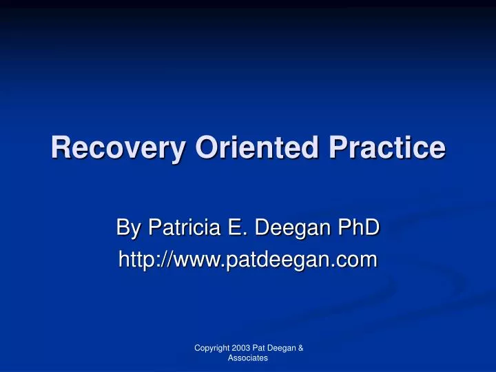 recovery oriented practice