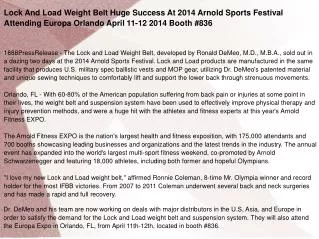 Lock And Load Weight Belt Huge Success At 2014 Arnold Sports