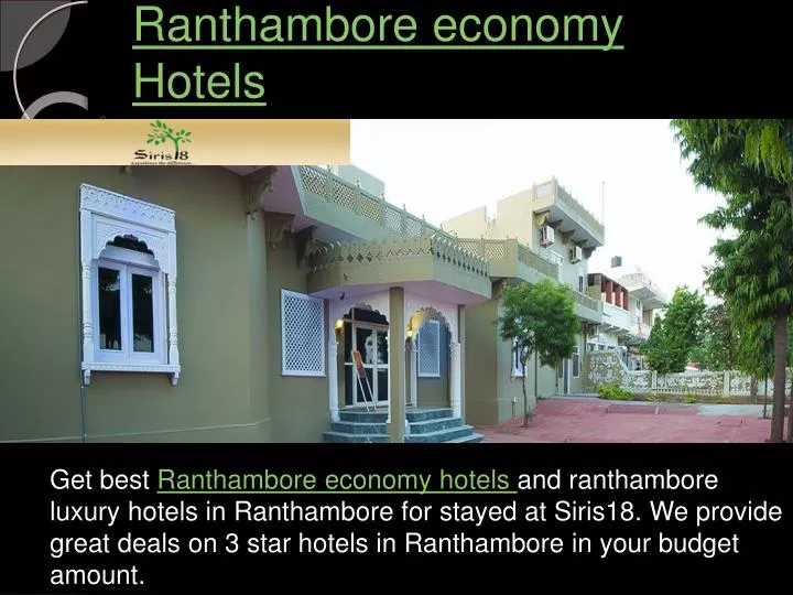 ranthambore economy hotels