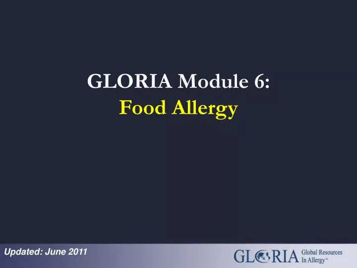 gloria module 6 food allergy