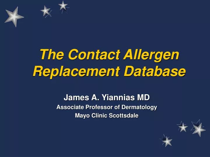 the contact allergen replacement database