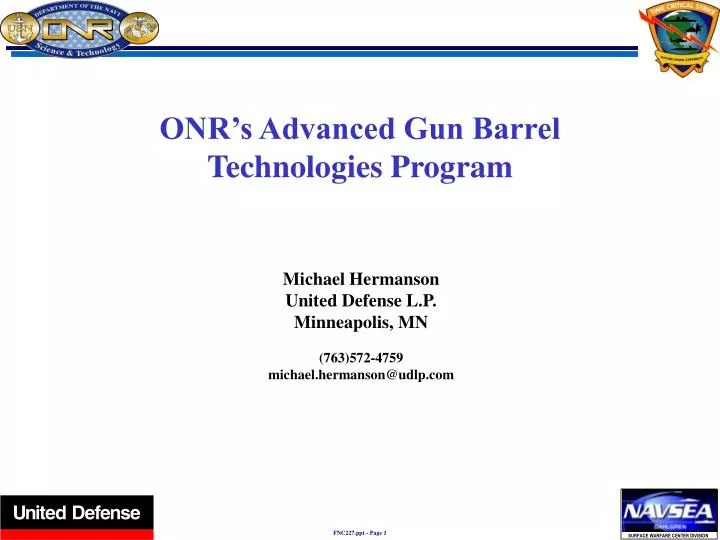 onr s advanced gun barrel technologies program