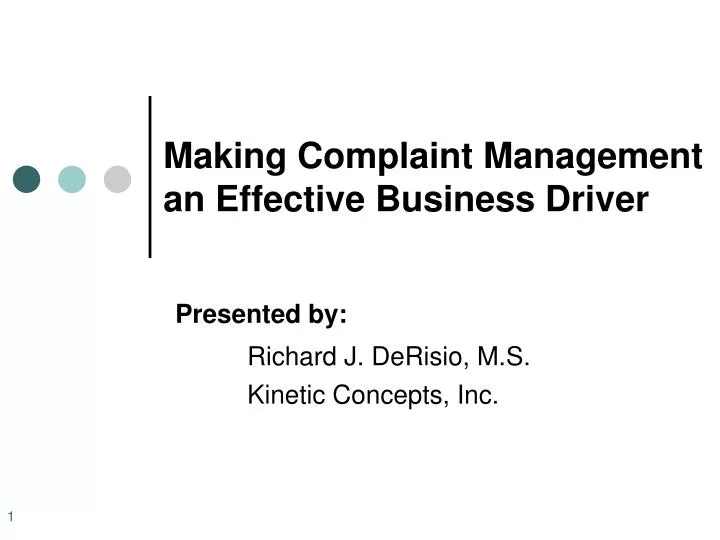 making complaint management an effective business driver
