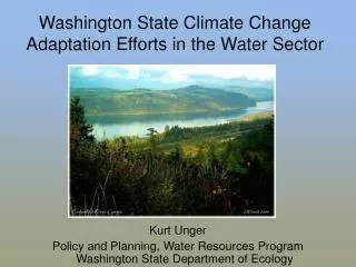 Washington State Climate Change Adaptation Efforts in the Water Sector