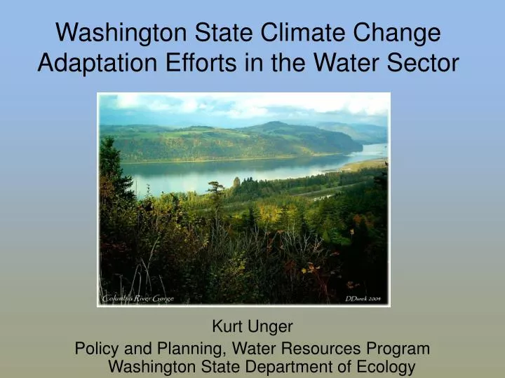 washington state climate change adaptation efforts in the water sector