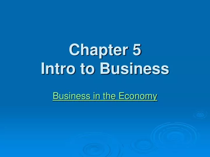 chapter 5 intro to business