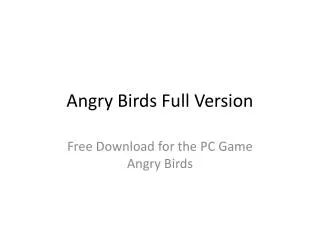angry birds full version