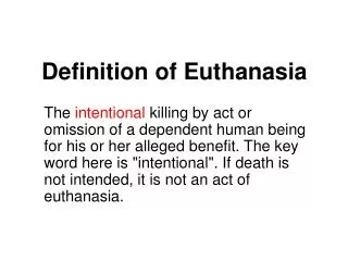 Definition of Euthanasia