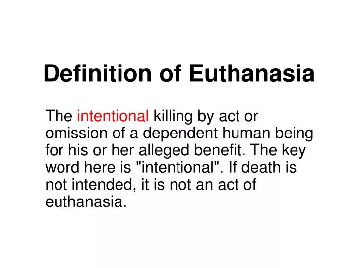 definition of euthanasia