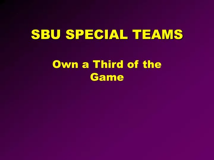 sbu special teams