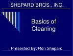 Basics of Cleaning