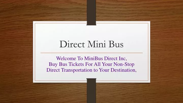 direct mini bus