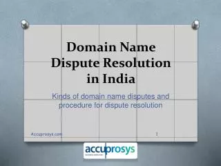 IP Domain name dispute services
