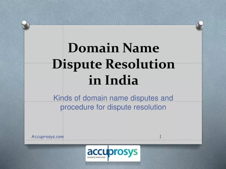 domain name dispute resolution in india