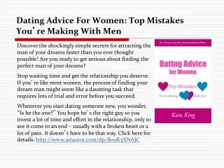 Dating Advice For Women: Top Mistakes You're Making with Men
