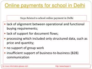 Process of online payment for school in Delhi through the in