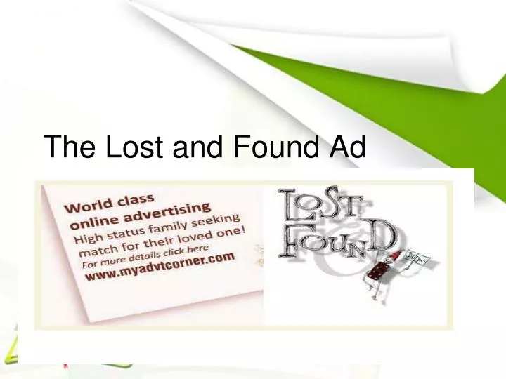 the lost and found ad