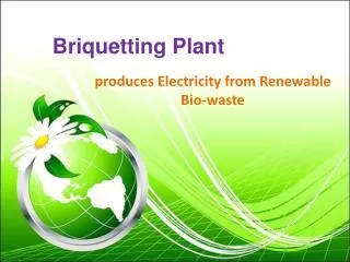 Briquette Plant produces Electricity from Renewable Bio-wast