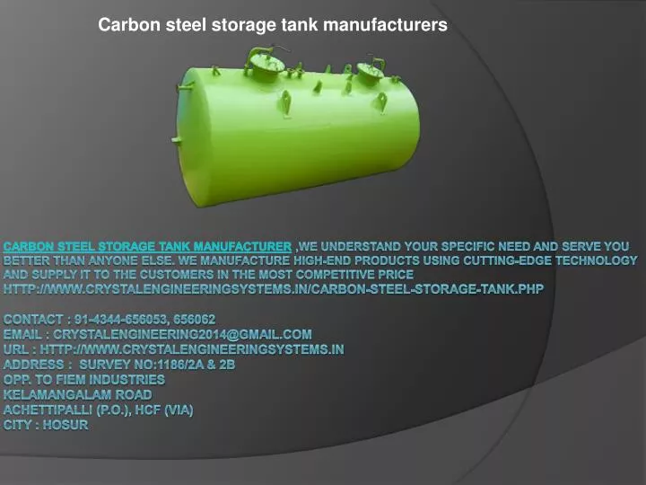 carbon steel storage tank manufacturers