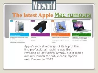 Mac rumours, Macworld iPad at work