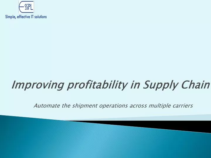 improving profitability in supply chain