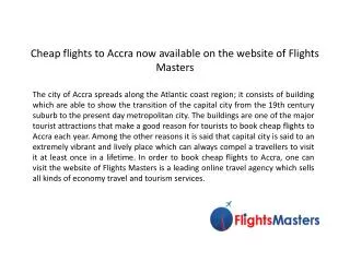 Book cheap Flights to Accra