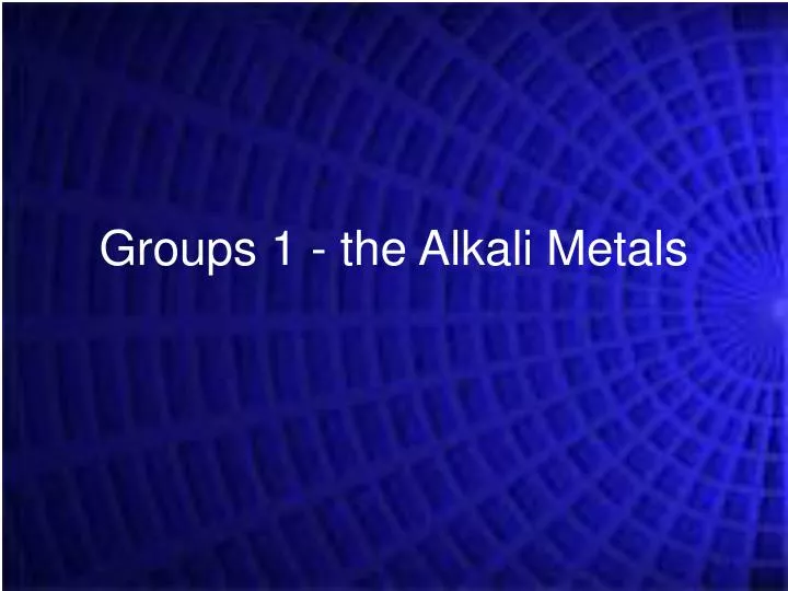 groups 1 the alkali metals