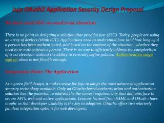 Juju OAuth2 Application Security Design Proposal