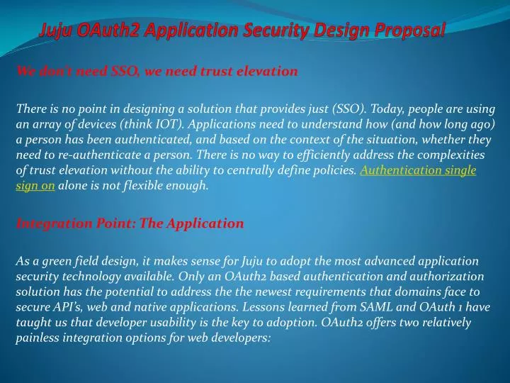 juju oauth2 application security design proposal