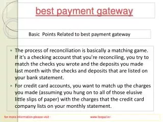 Assign a category for best payment gateway