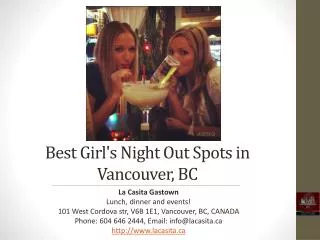 Best Girl's Night out Spots in Vancouver BC