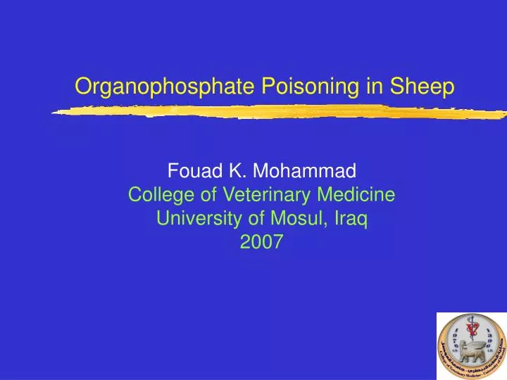 organophosphate poisoning in sheep