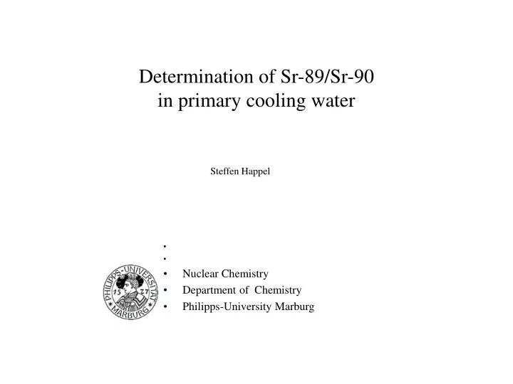 determination of sr 89 sr 90 in primary cooling water