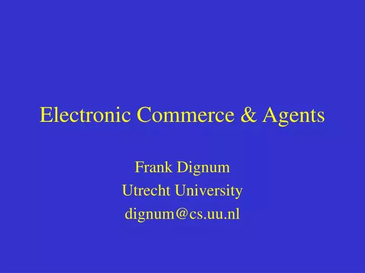 electronic commerce agents