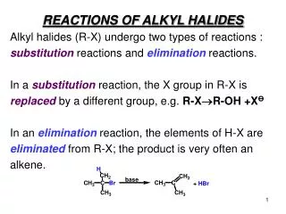 REACTIONS OF ALKYL HALIDES