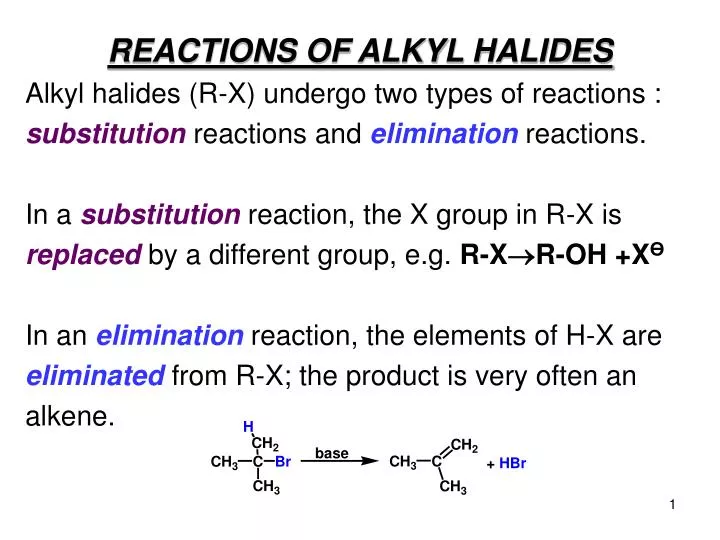 reactions of alkyl halides