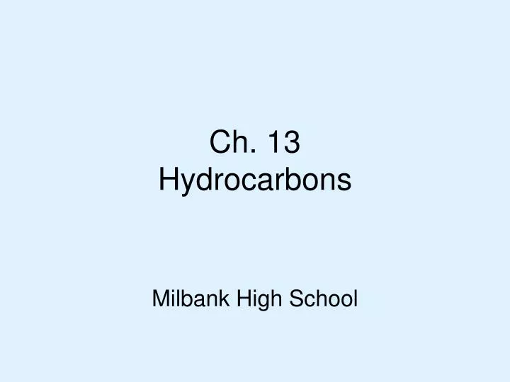ch 13 hydrocarbons
