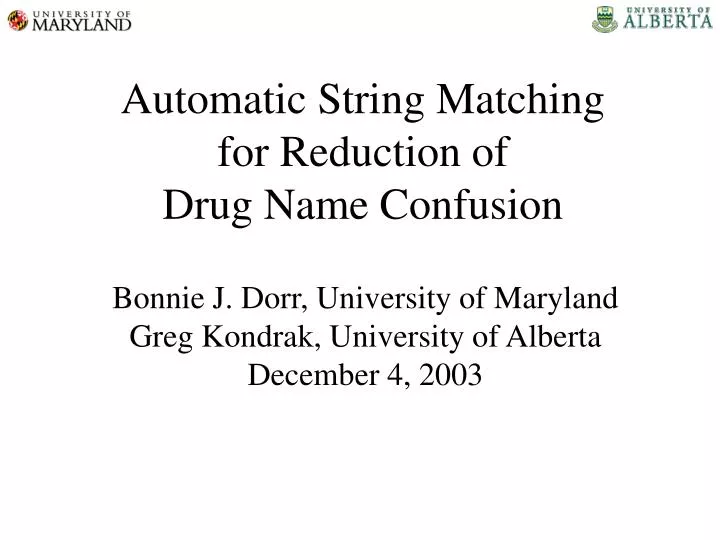 automatic string matching for reduction of drug name confusion